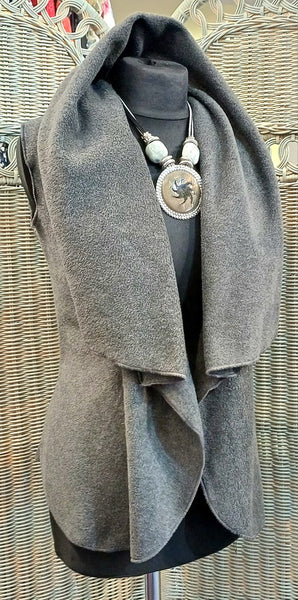 Cherish Luxury Fleece Sleeveless Wrap Gilet