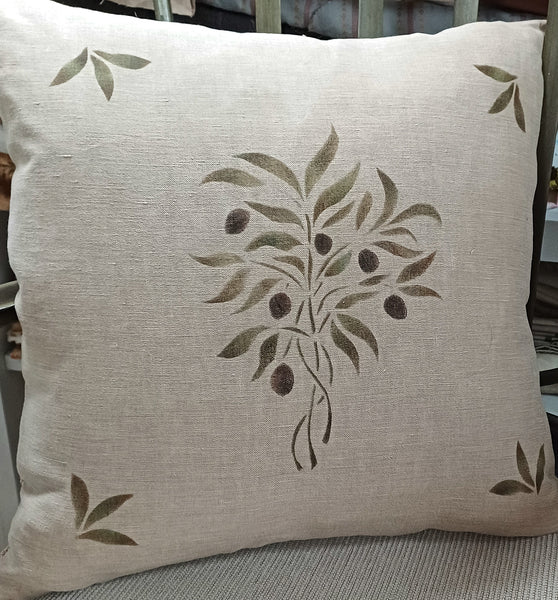 Olive Bouquet Square Cushion