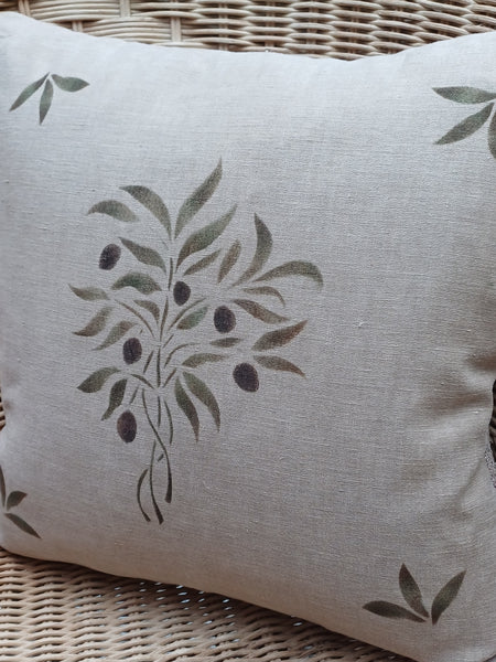 Olive Bouquet Square Cushion
