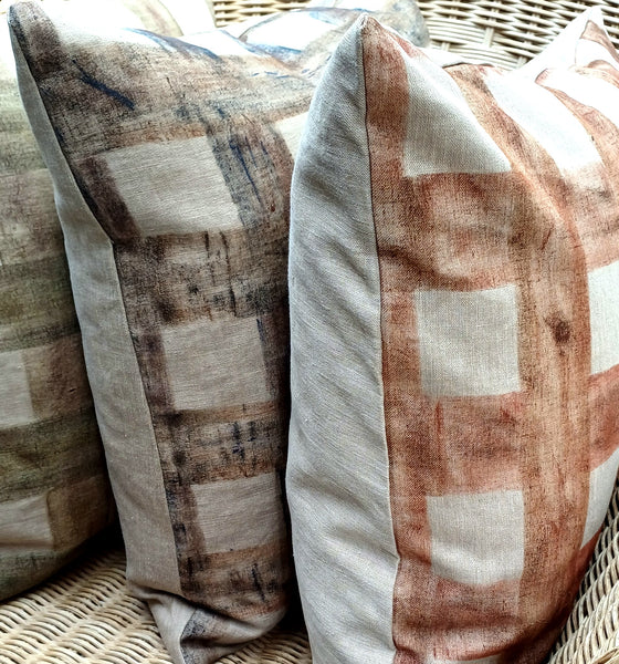The Seaboard Check Print Square Cushion