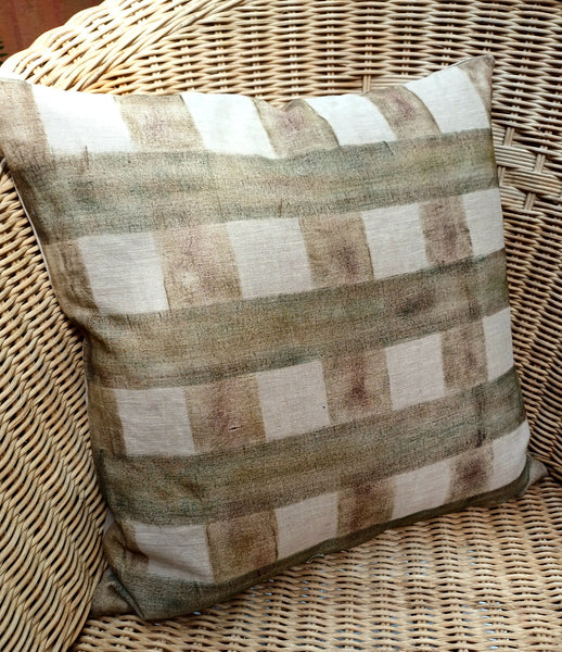 The Seaboard Check Print Square Cushion