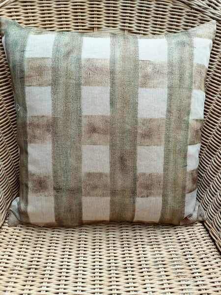 The Seaboard Check Print Square Cushion