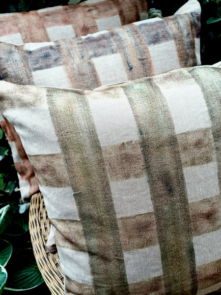 The Seaboard Check Print Square Cushion