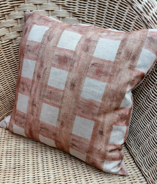The Seaboard Check Print Square Cushion