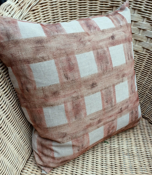 The Seaboard Check Print Square Cushion