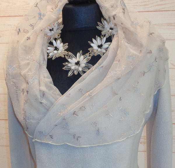 Josette Luxury Velvet Fleece/ Embroidered Tulle Wrap Jacket