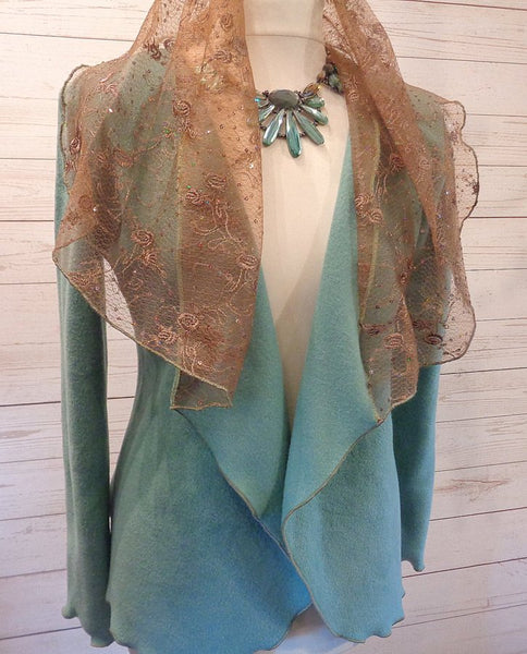Josette Luxury Velvet Fleece/Sequinned Tulle Wrap Jacket