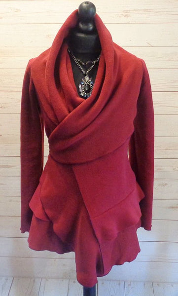 Harriette Luxury Velvet Fleece Shaped Ruffle Jacket