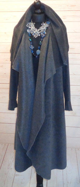 Rhapsody Luxury Velvet Fleece Long Wrap Coat