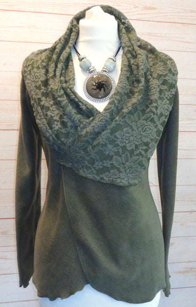Josette Luxury Velvet Fleece/Lace Wrap Jacket